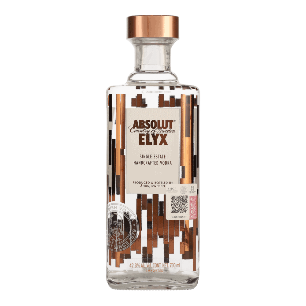 Flaska med Absolut vodka Elyx