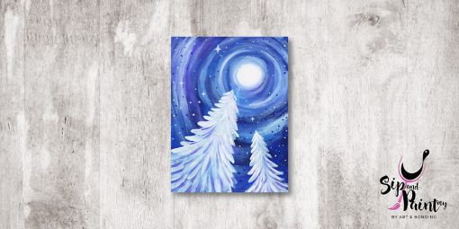 White Christmas Sip and Paint 4