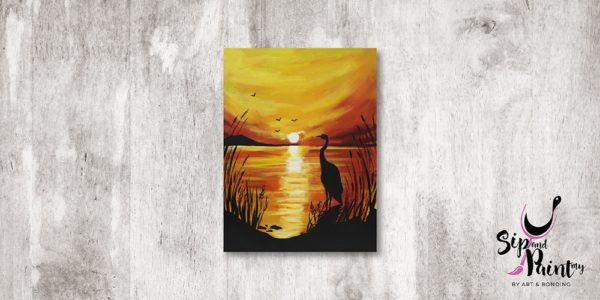 Flamingo Sunset Sip and Paint 4
