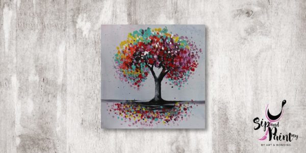 Colourful Tree Sip and Paint 1