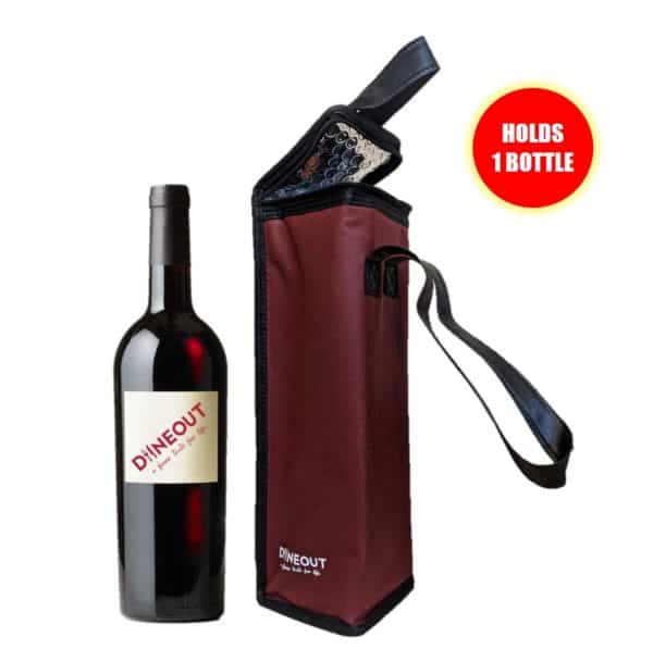 Diineout Insulated Wine Carrier Bag - Single bottle 1